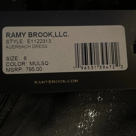 Ramy Brook Sequin V-Neck Mini Dress Long Sleeve Bodycon Size 6 US New With Tag - Picture 6 of 7